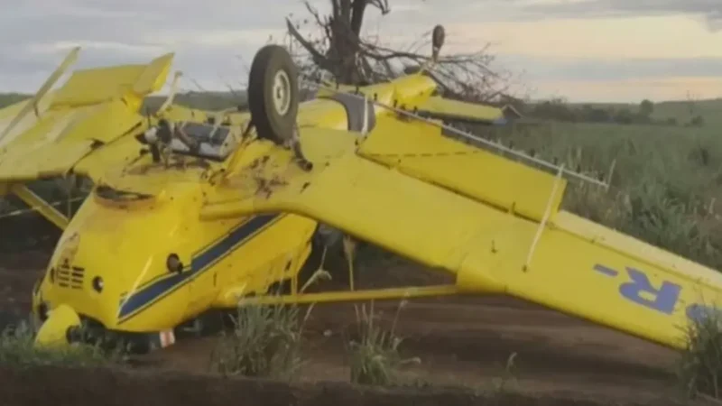 Avião capota durante o pouso devido a fortes ventos em Quirinópolis