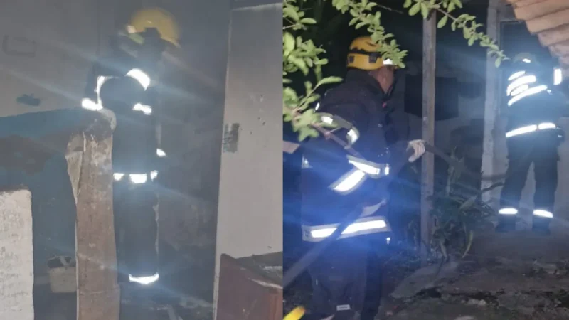 Bombeiros combatem incêndio que destruiu casa em Caldas Novas