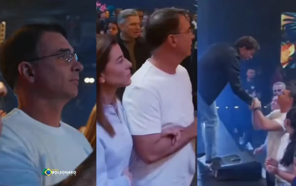 Flávio Bolsonaro recebe oração de André Valadão; vídeo