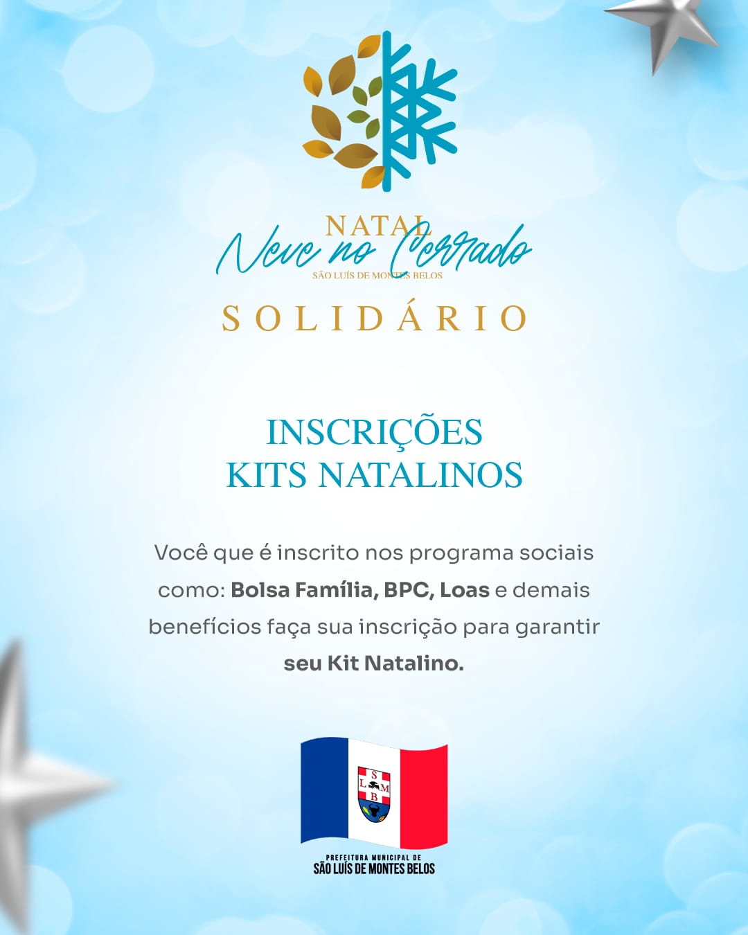 Natal Neve no Cerrado Solidário abre inscrições para Kits Natalinos