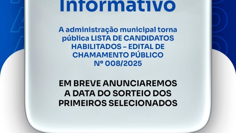 Administração divulga lista de habilitados para casas populares