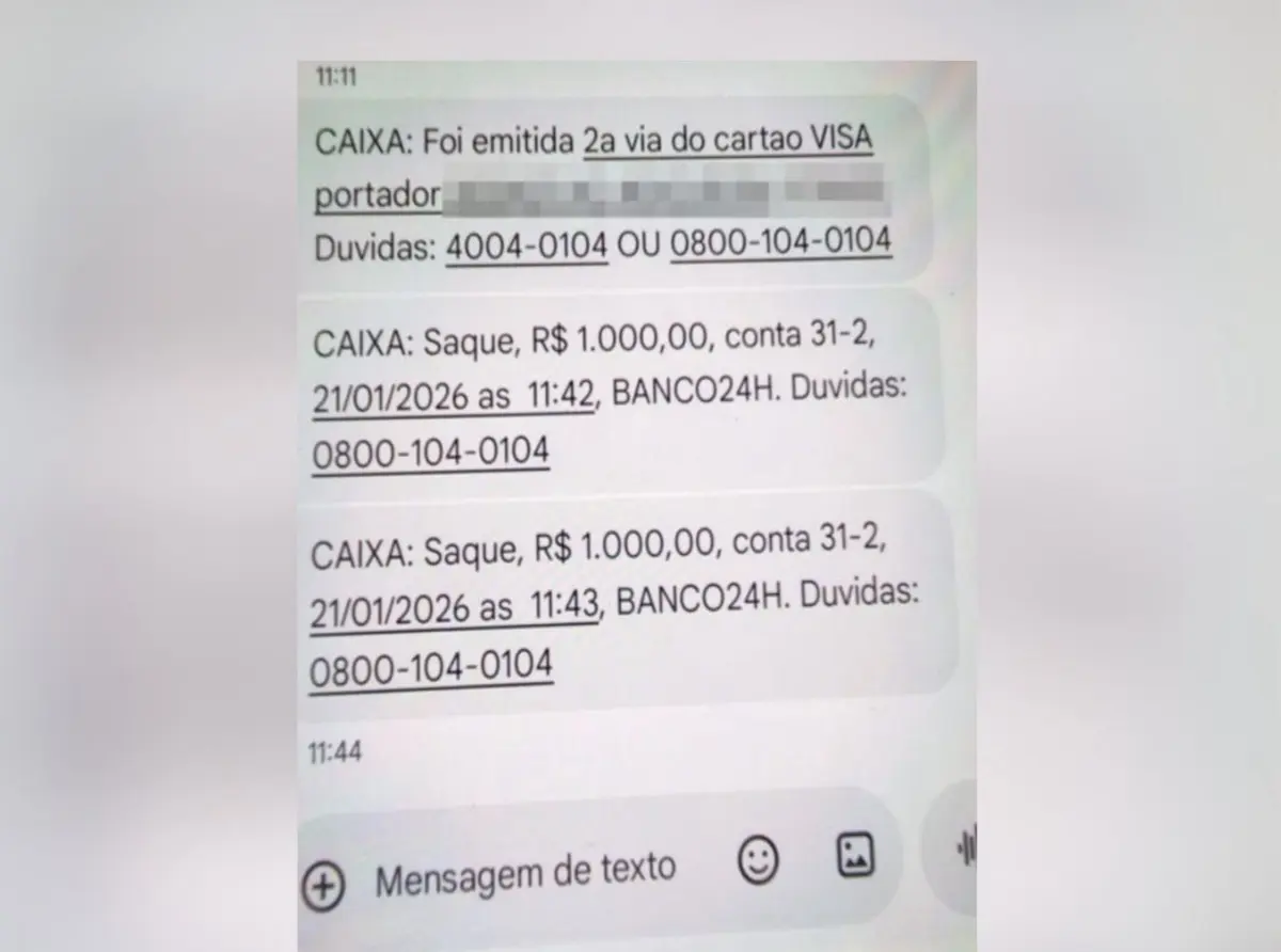 Após achar carteira com cartões, homem saca R$ 2 mil da conta de idoso em Aparecida