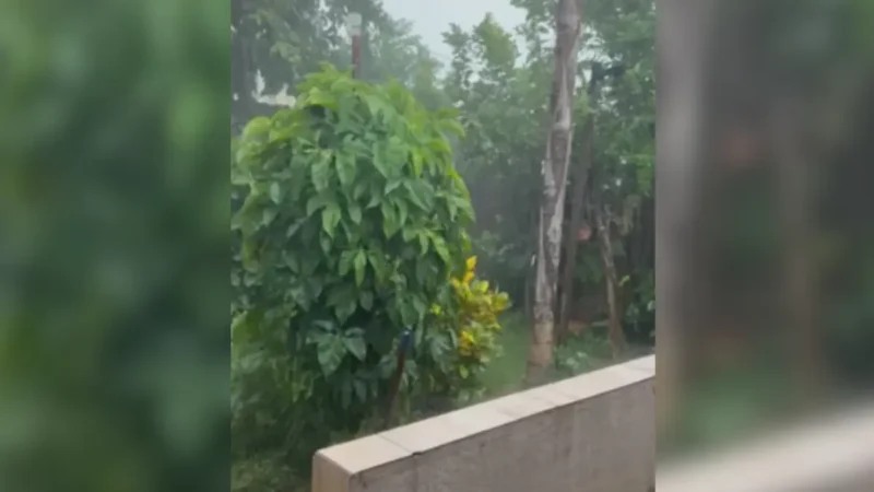 Chove granizo em bairros do leste de Goiânia, como Novo Mundo