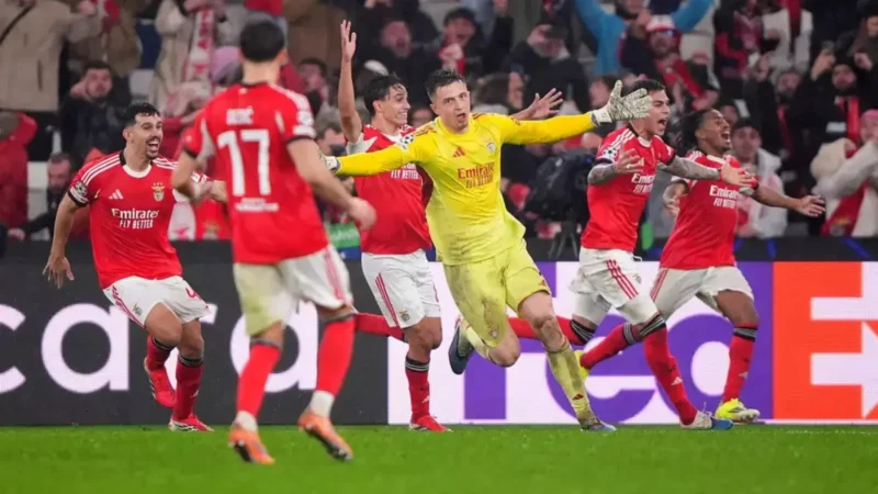 Goleiro marca nos acréscimos e garante classificação do Benfica para os playoffs da Champinons League