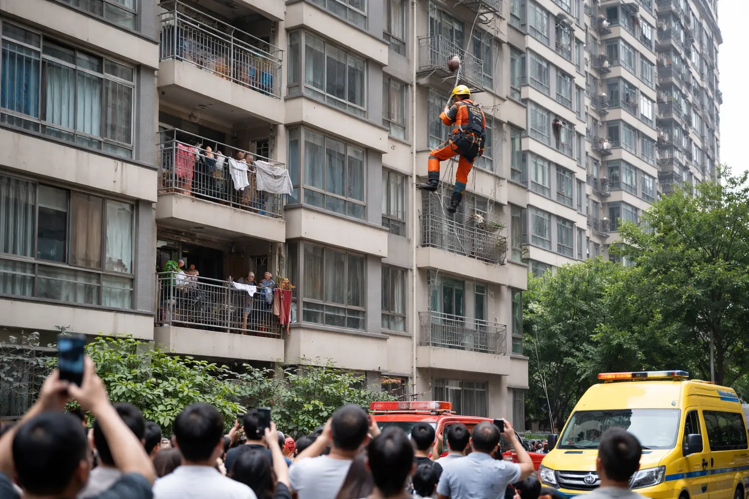 Idoso cai do 15º andar de prédio, mas é salvo por objeto; veja foto