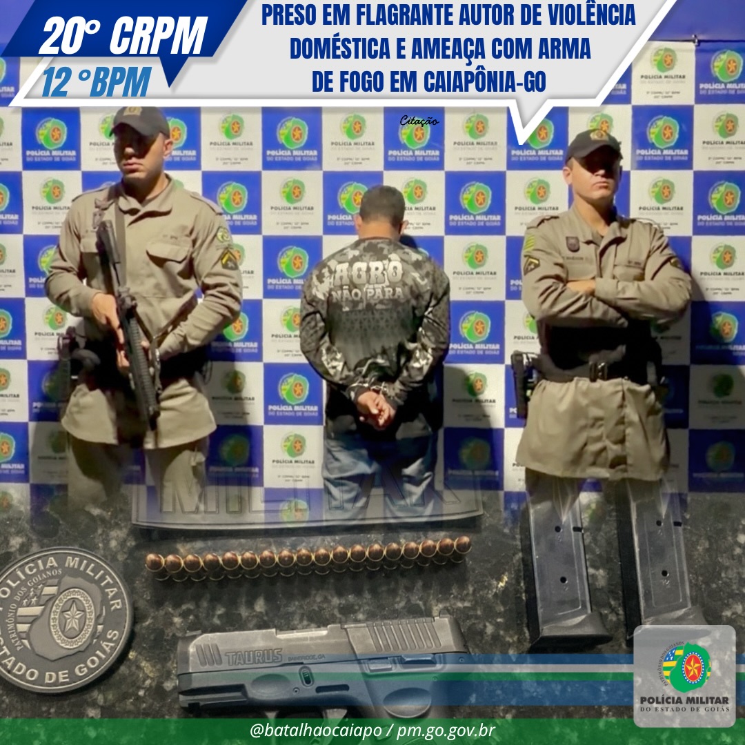 PM age contra violência doméstica e ameaça armada em Caiapônia