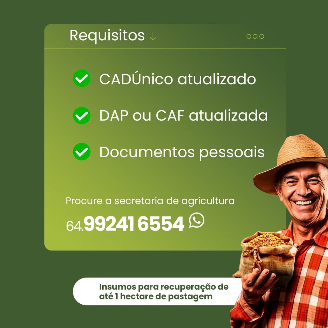 Semear Social recupera pastagens e apoia produtor rural