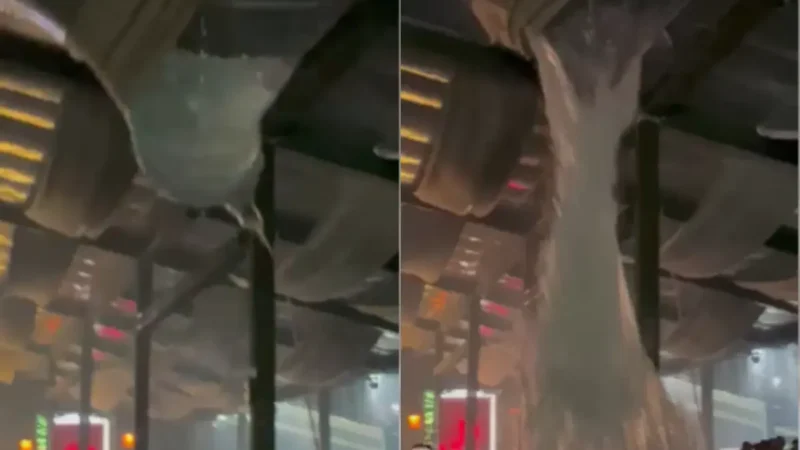 Vazamento em cobertura de festa faz Pirenópolis ganhar mais uma ‘cachoeira’