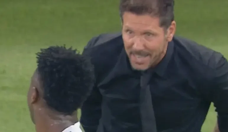 Vini Jr bate boca com Simeone em Real x Atlético