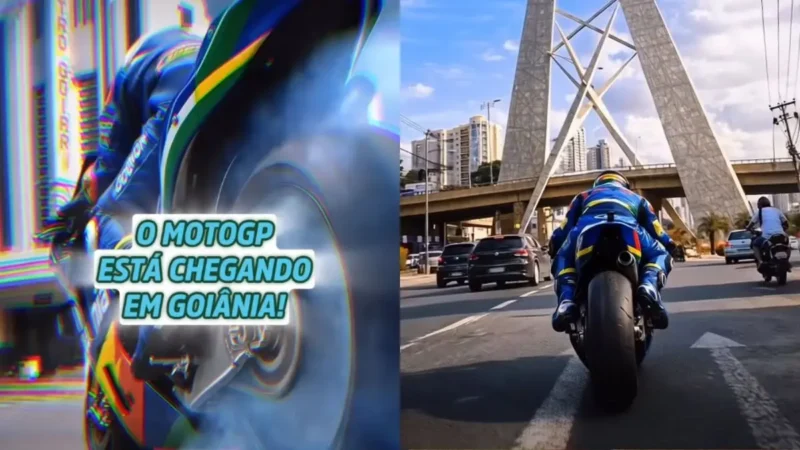 Com IA e ‘ran dan dan’ em frente ao Teatro Goiânia, Mabel reforça chegada da MotoGP à capital