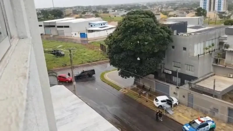 Dupla é presa após assaltar motorista de app é presa durante perseguição aérea em Goiânia