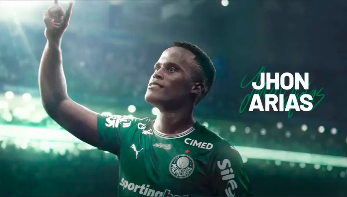 Palmeiras anuncia a contratação do colombiano Jhon Arias
