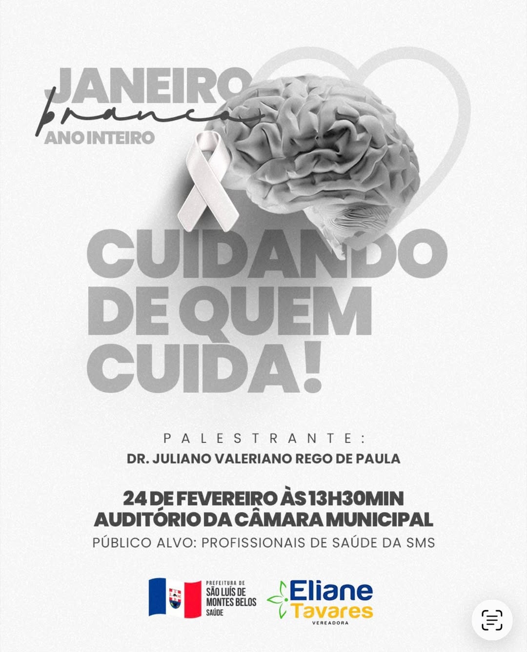 SLMBelos promove palestra do Janeiro Branco para profissionais da saúde