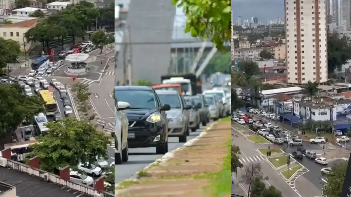1º dia trava trânsito e transporte coletivo em Goiânia