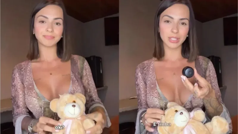 Brasileira que tem o corpo mais perfeito do mundo encontra câmera em presente de fã