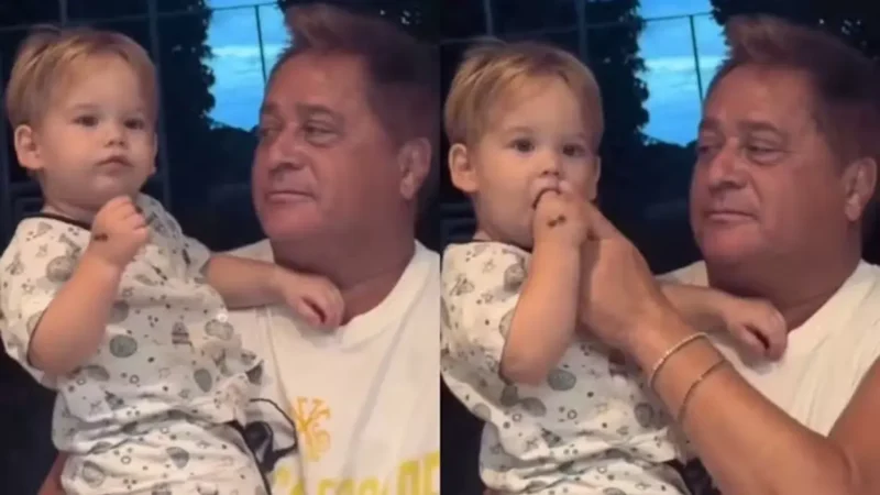 Leonardo viraliza após vídeo com neto em Goiânia