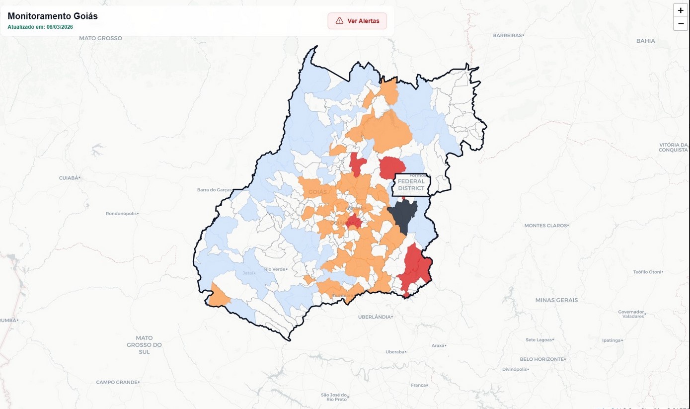 Previsão de chuvas com ventos fortes colocam Goiás em alerta