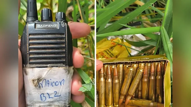 PM apreende munições de fuzil e rádios usados por traficantes em Aparecida