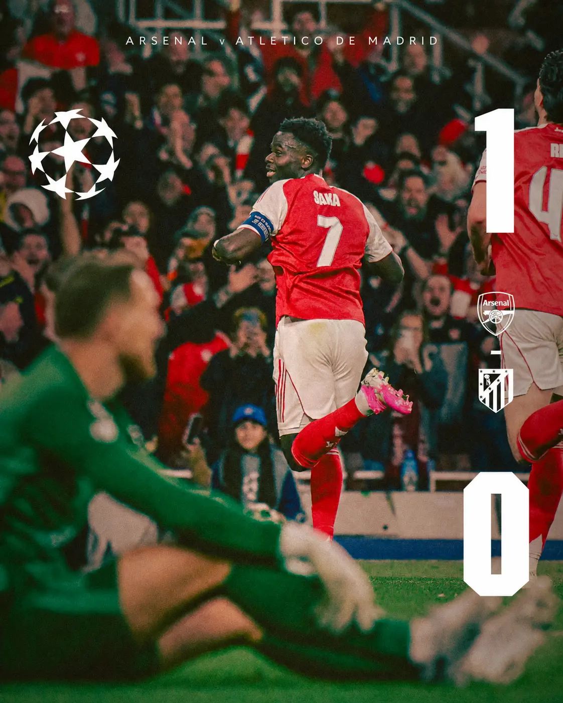 Arsenal vence Atlético de Madrid e avança para final da Champions League