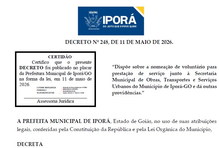 Depois de exonerado, marido da prefeita passa ser voluntário