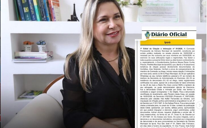 Diário Oficial cita prefeita Maysa após 19 tentativas