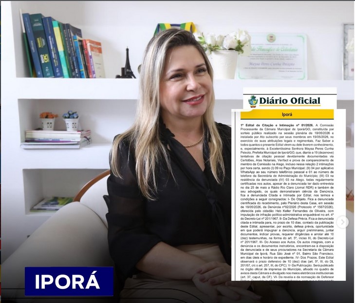 Diário Oficial cita prefeita Maysa após 19 tentativas