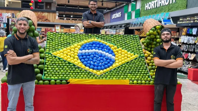 Empresário de Goiás usa hortifruti para homenagear a seleção