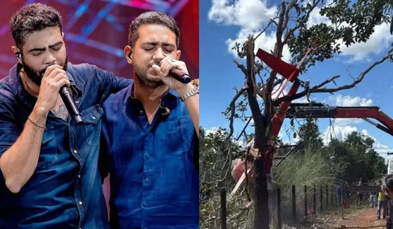 Helicóptero de Henrique e Juliano faz pouso de emergência