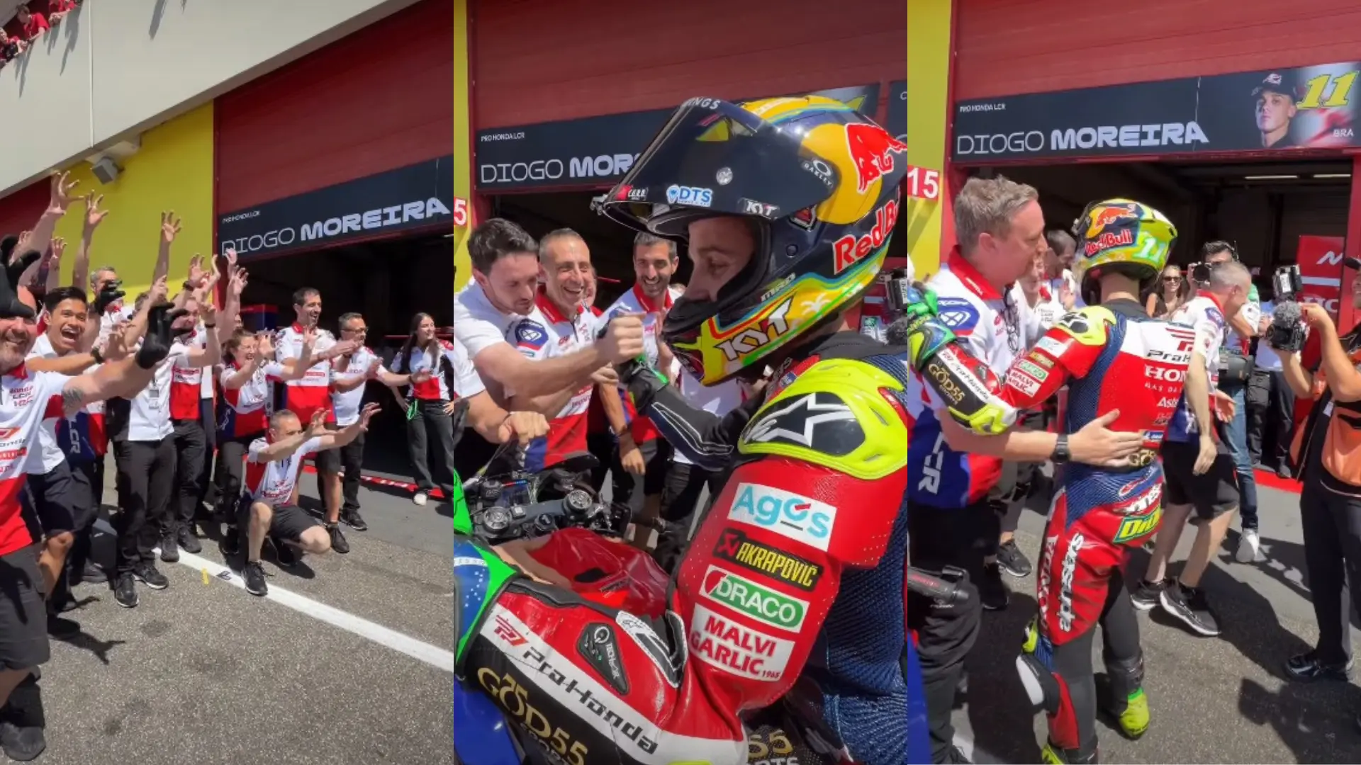 MotoGP: top 10, Diogo Moreira é recebido com festa pela equipe após GP da Itália