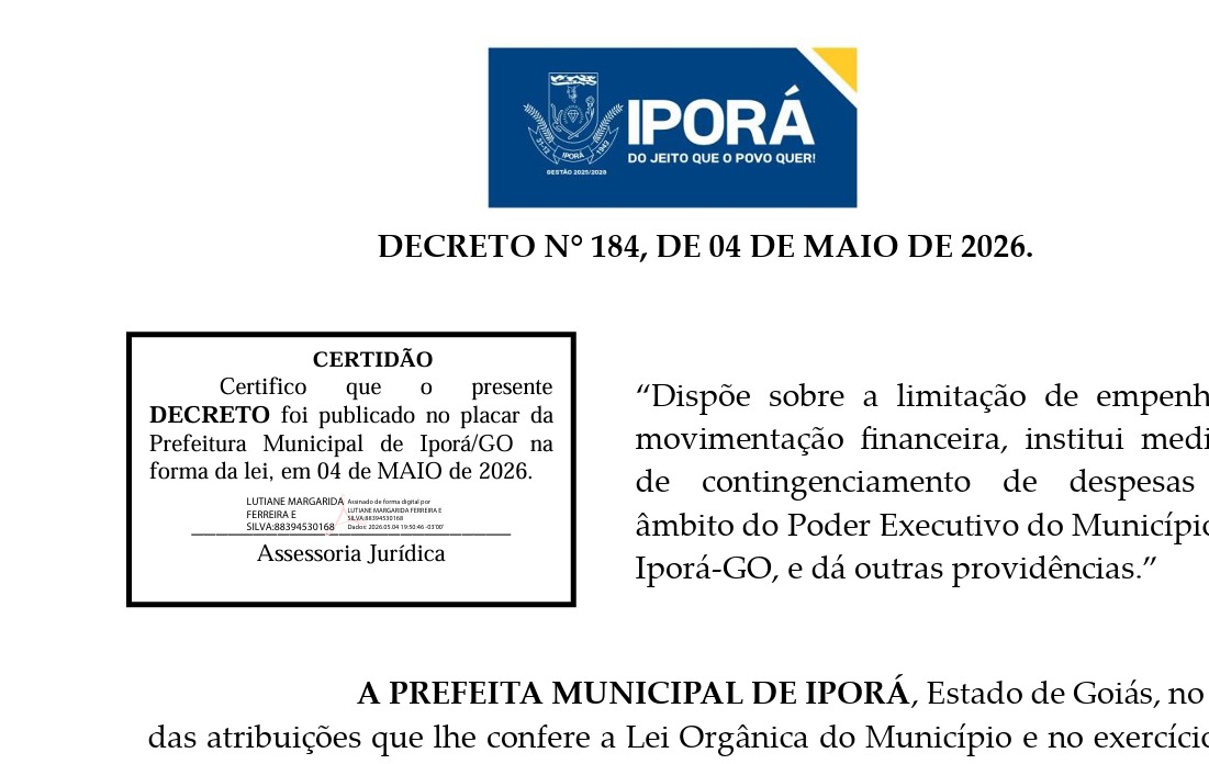 Novo decreto de calamidade financeira define formar de quitas despesas