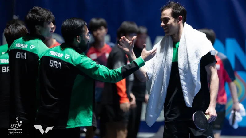 Seleção Brasileira masculina se classifica para as quartas de final do Mundial de Tênis de Mesa