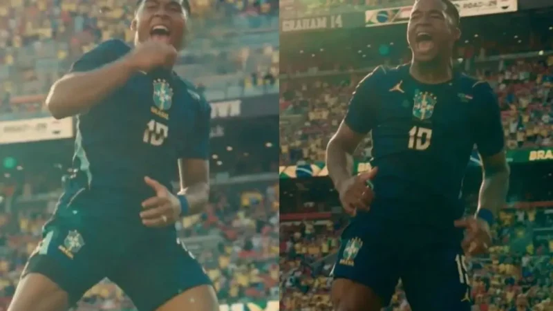 Camisa 19 de Endrick vira 10 em comemoração de gol