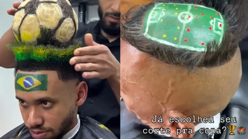 Cortes de cabelo em formato de estádios para a Copa; vídeo