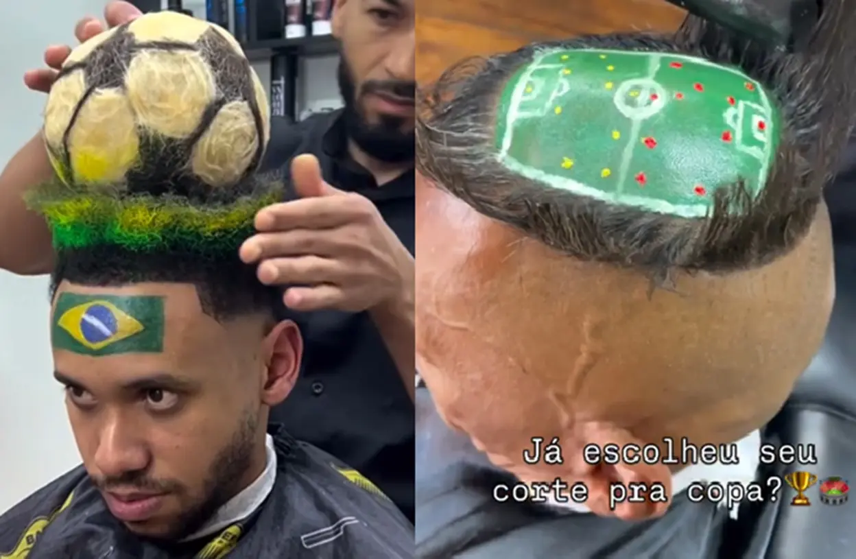 Cortes de cabelo em formato de estádios para a Copa; vídeo