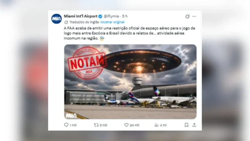 EUA emite alerta para ETs durante Brasil x Escócia