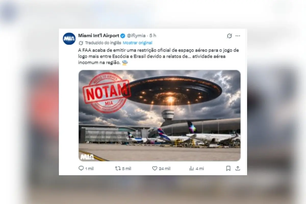 EUA emite alerta para ETs durante Brasil x Escócia