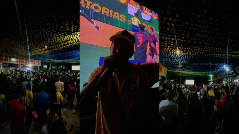 Não deu ninguém? Festa de rua no Garavelo para assistir ao Brasil supera expectativas: “Não imaginamos que viria tanta gente”