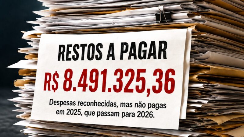 Restos a pagar de mais 8 milhões de um ano para outro