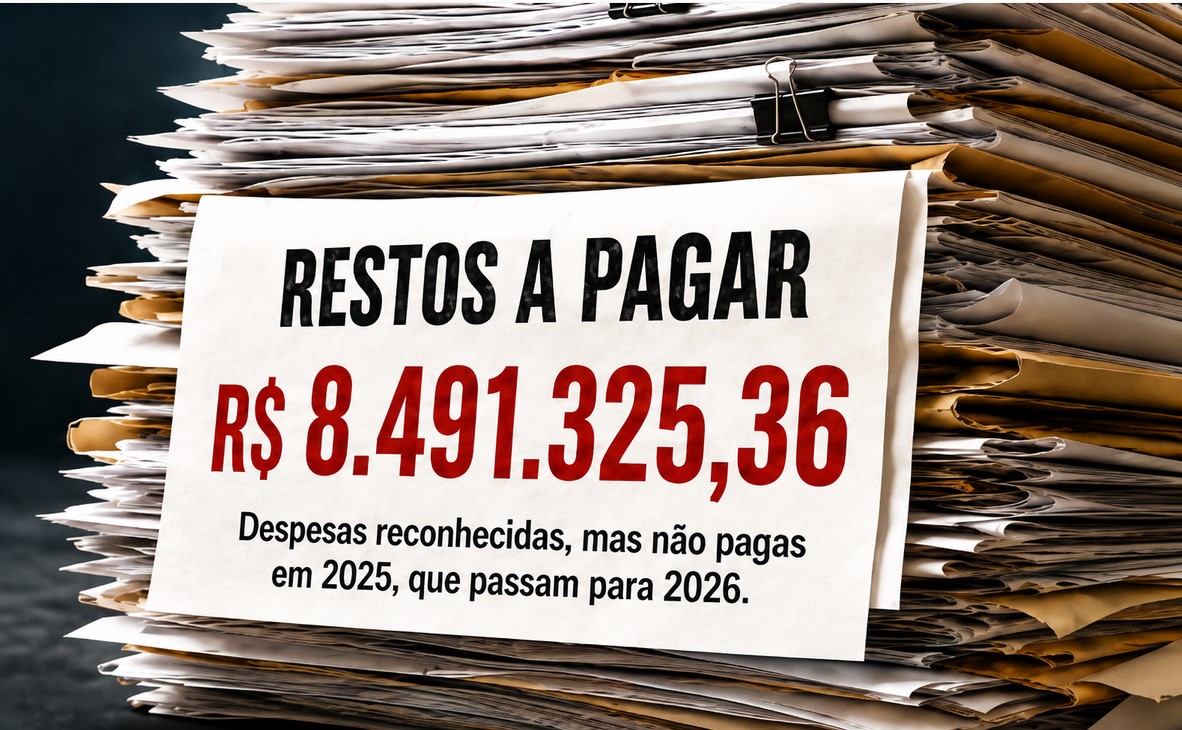 Restos a pagar de mais 8 milhões de um ano para outro
