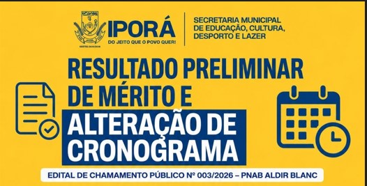 Resultado preliminar da PNAB 2026 e novo cronograma