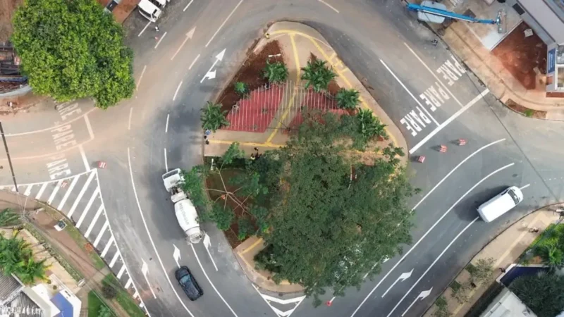 Veja imagens aéreas do primeiro dia de mudanças nas avenidas T-10 e T-55, em Goiânia