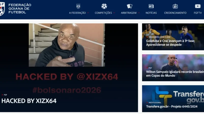 Hackers invadem site da Federação Goiana de Futebol