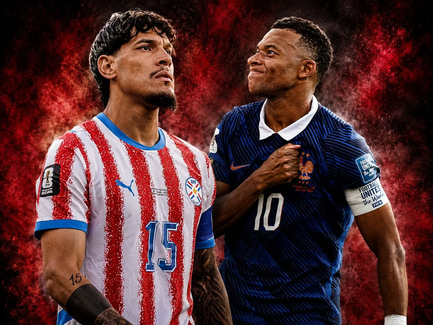 confira os times de Paraguai e França para o duelo de logo mais