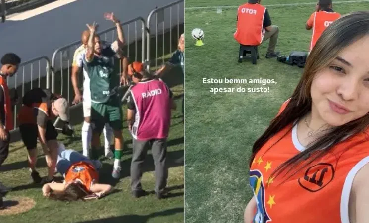 Criadora de conteúdo leva bolada na cabeça, desmaia e esclarece polêmica na Série D; confira