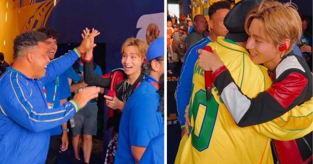 O encontro entre integrante do BTS e Ronaldo e Ronaldinho