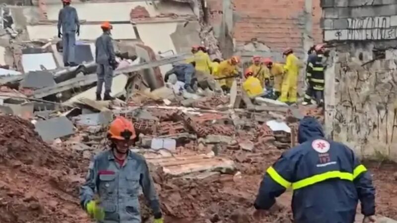 Prédio residencial desaba em São Bernardo do Campo e deixa cinco feridos