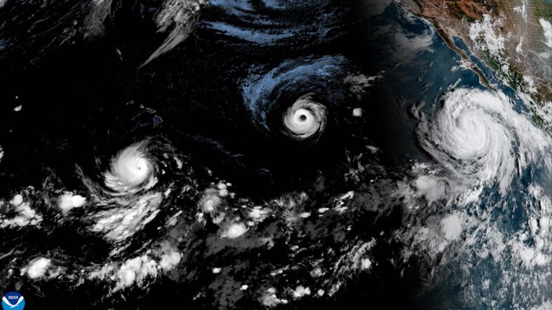 Raro trio de furacões no Oceano Pacífico é impulsionado por super El Niño
